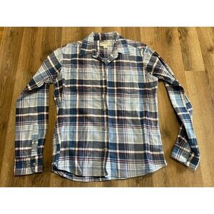 Canyon Guide Shirt, Womens Size Medium, Blue White, Plaid, Button Up Long Sleeve
